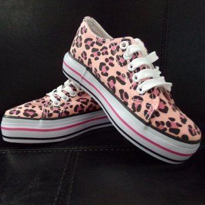 NEW Girls' Pink Leopard Sneakers (available in sizes 11-3)